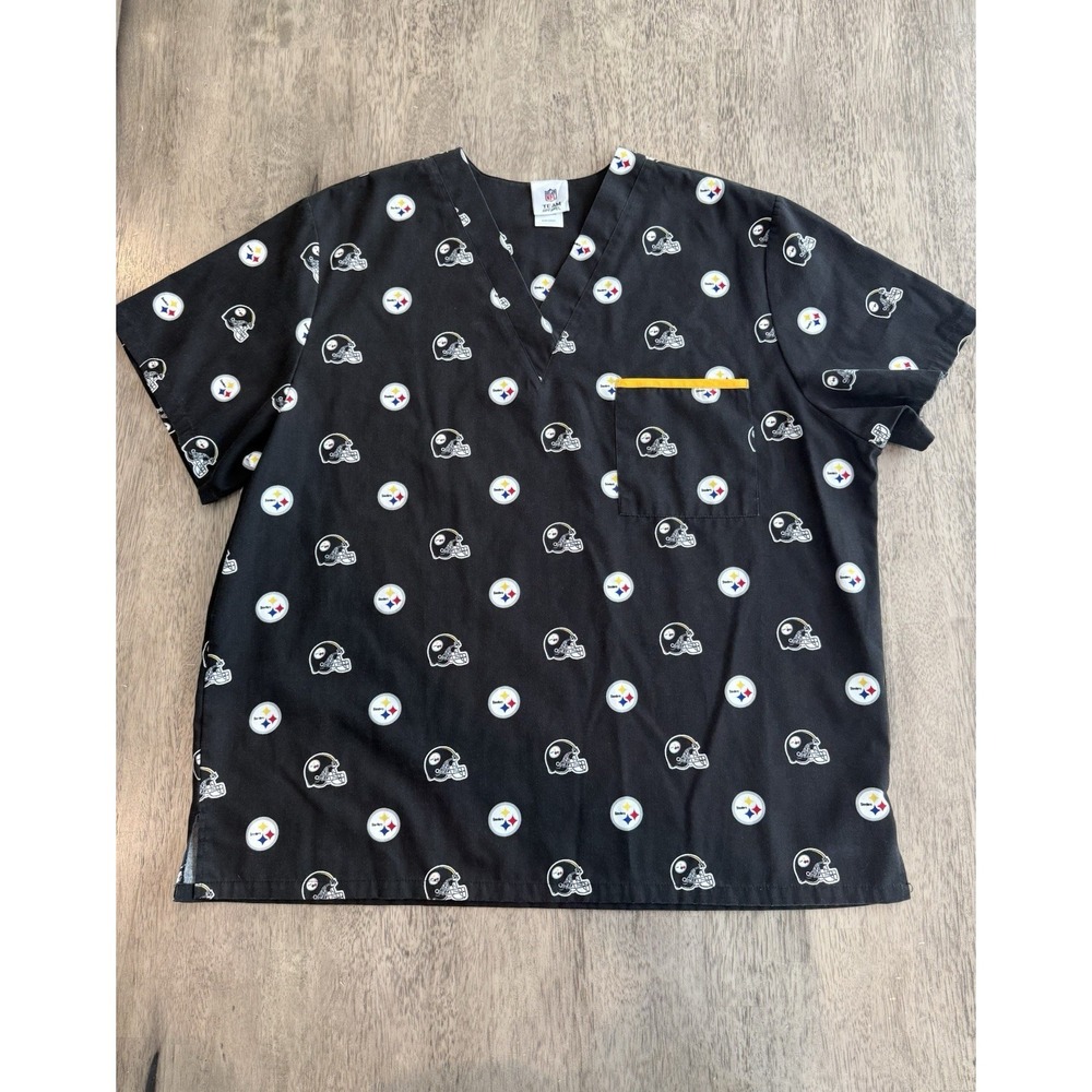 PITTSBURGH STEELERS NFL TEAM Apparel  Scrubs Top SIZE L